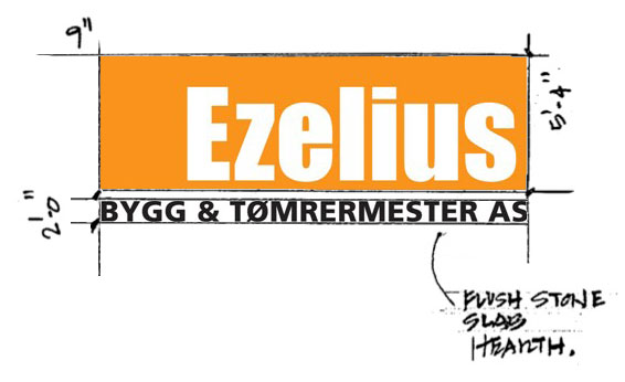 Ezelius logo skisse